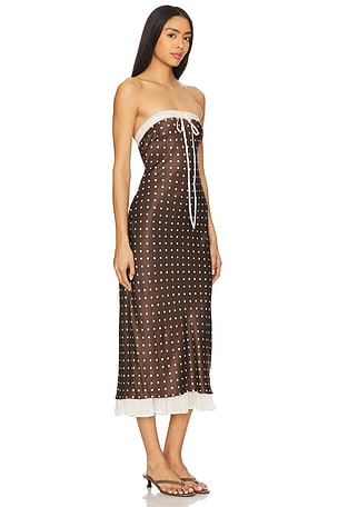 For Love & Lemons Daisy Mae Midi Dress in Brown