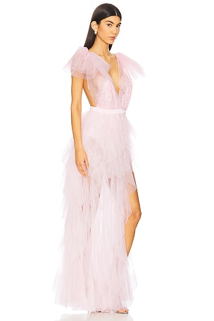 For Love & Lemons Maxine Gown in Blush