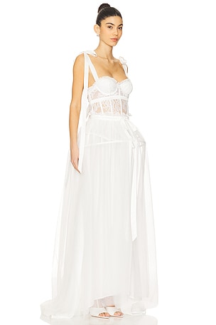 For Love & Lemons Valetta Gown in White