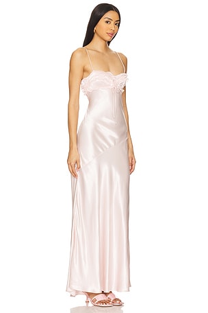 For Love & Lemons Natalie Maxi Dress in Blush