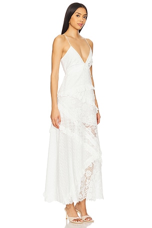 For Love & Lemons Rosalyn Maxi Dress in White