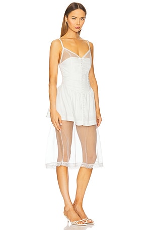 For Love & Lemons Susannah Midi Dress in White