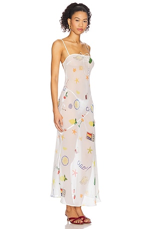 For Love & Lemons Marina Maxi Dress in White