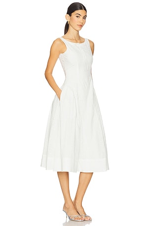 For Love & Lemons Handkerchief Midi Dress in White