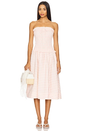 VESTIDO MIDI XADREZ PETAL For Love & Lemons