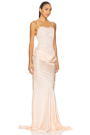 For Love & Lemons Karissa Gown in Peach