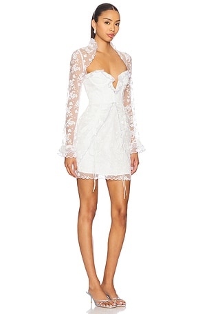 For Love & Lemons Bluebell Mini Dress in White