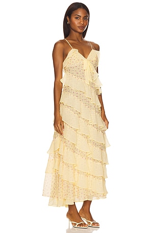 For Love & Lemons Debby Maxi Dress in Yellow