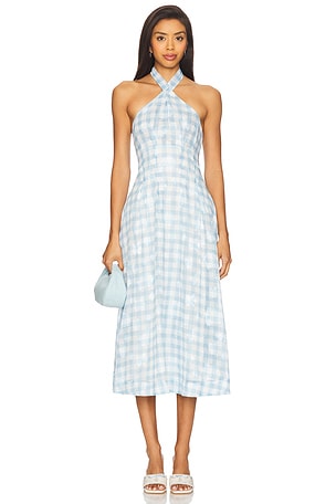 Claudette Gingham Midi Dress For Love & Lemons