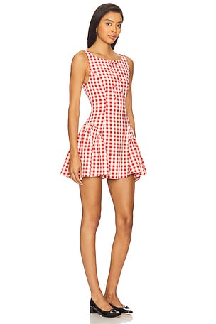 For Love & Lemons Scotch Bonnet Mini Dress in Red