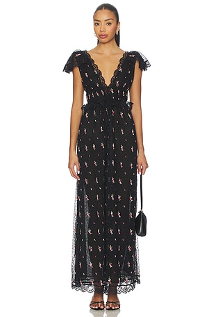 Poppy Pleated Lace Maxi Dress For Love & Lemons