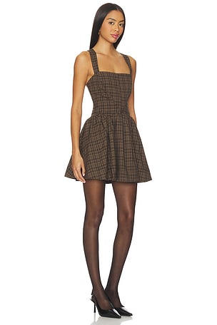 For Love & Lemons Ginny Mini Dress in Brown