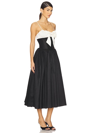 For Love & Lemons Emalie Midi Dress in Black