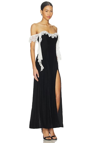 For Love & Lemons La Vie En Bow Maxi Dress in Black