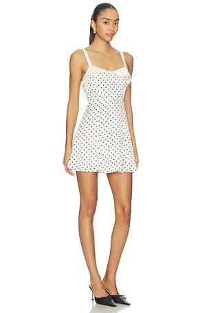 For Love & Lemons Cherry On Top Mini Dress in Cream