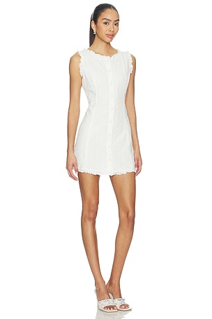 For Love & Lemons Susie Eyelet Mini Dress in White. Size XS. Also