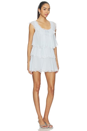 For Love & Lemons Taylor Mini Dress in Baby Blue
