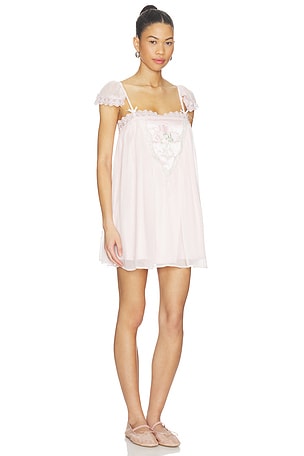 For Love & Lemons Rae Rose Mini Dress in Pink