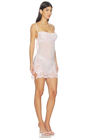 For Love & Lemons Louise Cover Up Mini Dress in Pink. Size M. Also