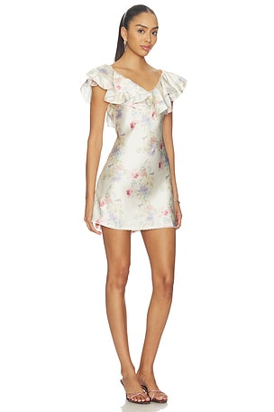 For Love & Lemons Lulu Shell Mini Dress in Cream