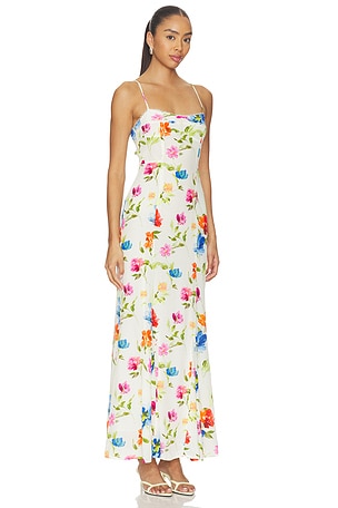 For Love & Lemons Tropical Bloom Maxi Dress in White