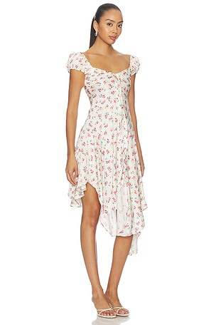 For Love & Lemons Cherry Mae Midi Dress in Multi