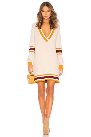 For Love & Lemons ivy League Sweater Dress in Mustard | REVOLVE