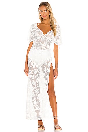 For Love & Lemons Crochet Daisy Cover Up Maxi in Ivory | REVOLVE For Love & Lemons Crochet Daisy Cover Up Maxi in Ivory | REVOLVE
