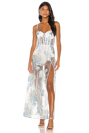 open lace back dress Theia Laurie Jacquard Midi Dress