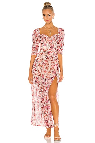 For Love & Lemons Evie Maxi Dress in Tea Rose | REVOLVE