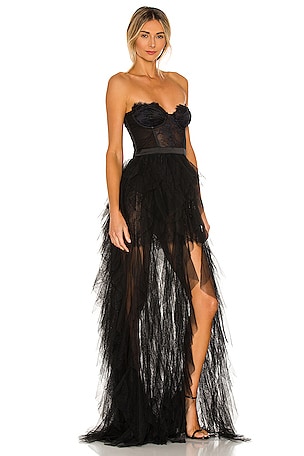 For Love & Lemons X REVOLVE Bustier Gown in Black