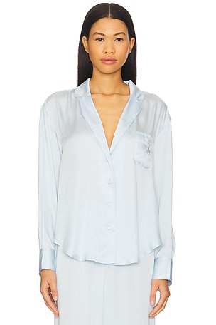 For Love & Lemons Everday Sleep Top in Baby Blue