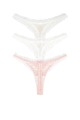 For Love & Lemons Summer Panty 3 Pack in White
