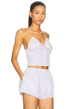 For Love & Lemons Lakeside Top in Baby Blue. Size XS. Also