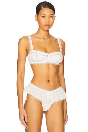For Love & Lemons Venetia Underwire Bra in Cream. Size S. Also