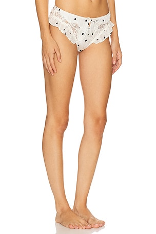 For Love & Lemons Butterfly Lace Ruffle Cheeky Panty in Cream