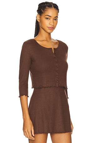 For Love & Lemons Elliana Cardigan in Chocolate. Size XS. Also