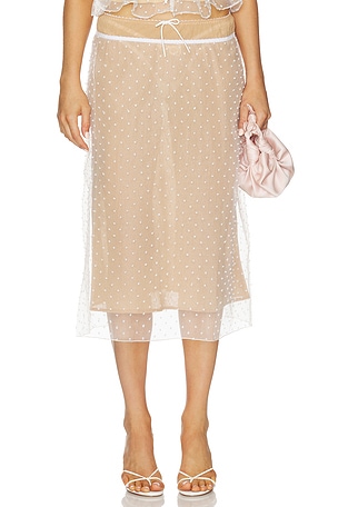 Devon Dot Midi Skirt For Love & Lemons