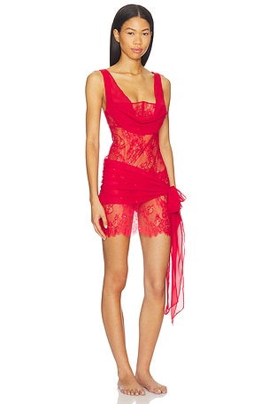 For Love & Lemons Sonja Slip Dress in Red. Size XS. Also