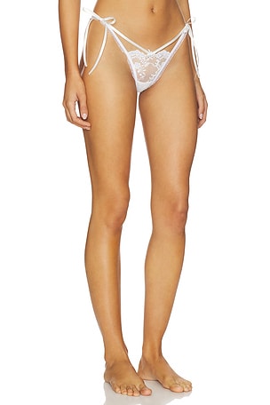For Love & Lemons Rita Rose Thong Panty in White