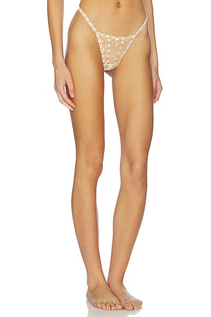 For Love & Lemons Twilight Rose Thong Panty in Lemon