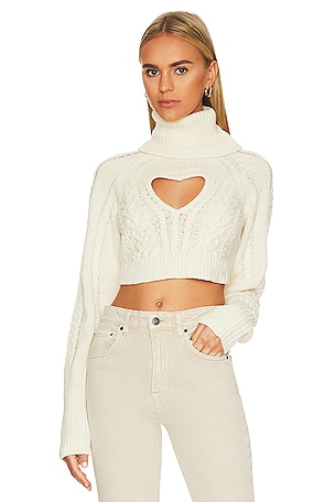 Vera Cropped Cut Out Sweater For Love & Lemons