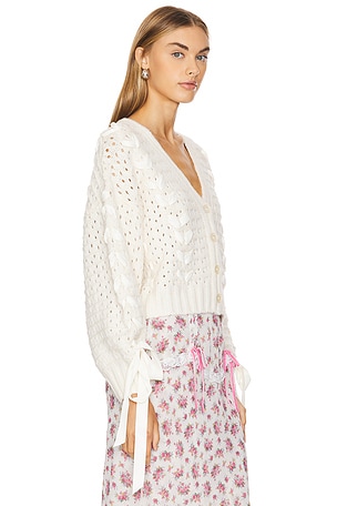 For Love & Lemons Laurel Oversized Cardigan in Cream