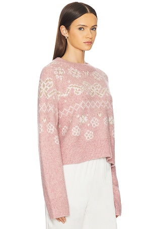 For Love & Lemons Arabella Pullover Sweater in Pink