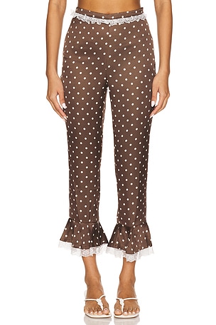 Chocolate Dot Capri Pant For Love & Lemons