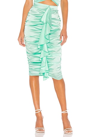 X REVOLVE Ruched Midi Skirt For Love & Lemons