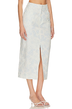 For Love & Lemons Chantal Midi Skirt in Baby Blue