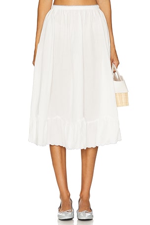 Tea Time Poplin Midi Skirt For Love & Lemons
