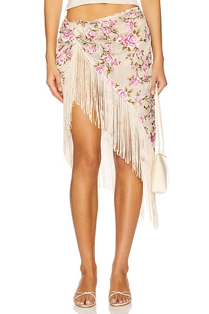Esme Rose Embroidered Asymmetrical Skirt For Love & Lemons