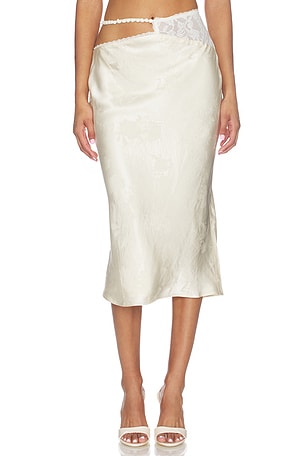 ADRIFT SATIN 미디 스커트 For Love & Lemons
